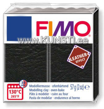 8010-909 Fimo Leather effect, 57гр, чёрный ― VIP Office HobbyART