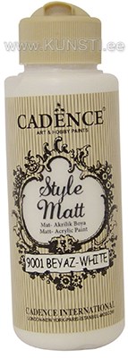 Akrüülvärv Style matt Cadence s-9001 white 120 ml ― VIP Office HobbyART