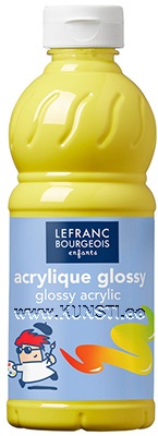 Acrylic 500ml 153 primary yellow Lefranc Bourgeois Glossy Acrylic ― VIP Office HobbyART