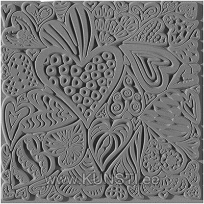 Texture plate Cernit CE95015 9x9cm Hearts ― VIP Office HobbyART