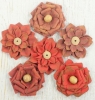 Vintage Milan Petals - Cherry Red, 6pcs 