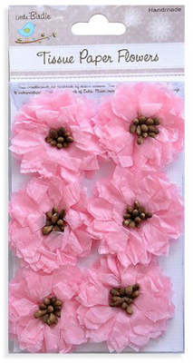 Tissue Pollen Flowers - Pink, 6pcs ― VIP Office HobbyART