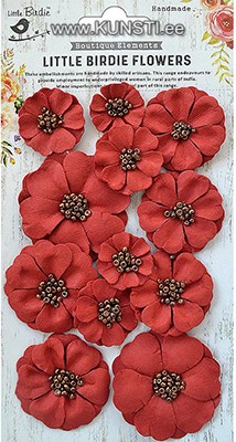 Handmade Flower - Meadow Red 12Pc ― VIP Office HobbyART