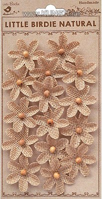 Handmade Flower -  Burlap Beaded Fancies Natural, 15pcs ― VIP Office HobbyART