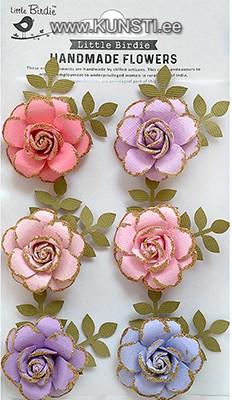 Handmade Flower - Pixie Rose Fairy Sparkle 6pc ― VIP Office HobbyART