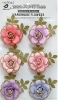 Handmade Flower - Pixie Rose Fairy Sparkle 6pc