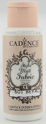 Краска по текстилю Style matt fabric paint Cadence f-601 white  59 ml  ― VIP Office HobbyART