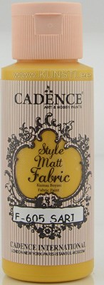 Краска по текстилю Style matt fabric paint Cadence f-605 yellow 59 ml  ― VIP Office HobbyART
