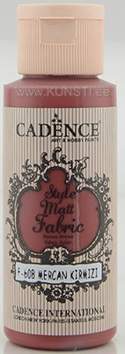 Tekstiilivärv Style matt fabric paint Cadence f-608 coral red 59 ml  ― VIP Office HobbyART