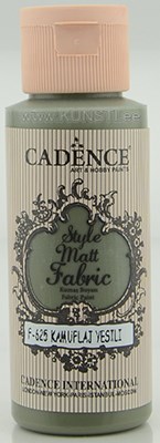 Tekstiilivärv Style matt fabric paint Cadence f-625 camuflage green 59 ml  ― VIP Office HobbyART