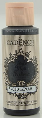 Tekstiilivärv Style matt fabric paint Cadence f-630 black  59 ml  ― VIP Office HobbyART