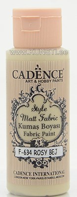 Краска по текстилю Style matt fabric paint Cadence f-634 rosy beige 59 ml  ― VIP Office HobbyART