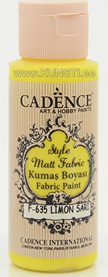 Краска по текстилю Style matt fabric paint Cadence f-635 lemon yellow 59 ml  ― VIP Office HobbyART