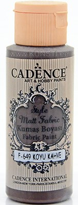 Краска по текстилю Style matt fabric paint Cadence f-649 dark brown  59 ml  ― VIP Office HobbyART