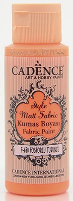 Style matt fabric paint / flouroscent f-650 orange  59 ml ― VIP Office HobbyART