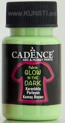 Tekstiilivärv Glow in the dark natural green fabric paint Cadence 50ml ― VIP Office HobbyART
