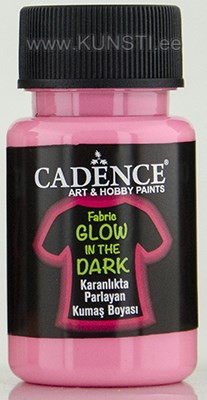 Tekstiilivärv Glow in the dark pink  fabric paint Cadence 50ml ― VIP Office HobbyART