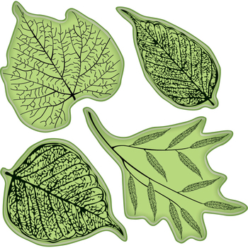 Inkadinkado Cling Stamps 65-32011 fossil leaves ― VIP Office HobbyART