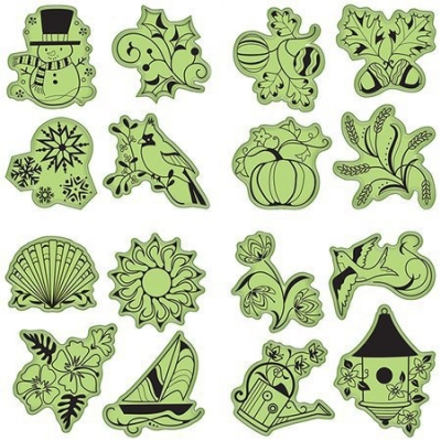 Inkadinkado Cling Stamps EK65-32068 seasonal stamp set ― VIP Office HobbyART