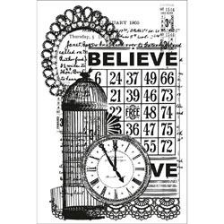 Kaiser craft CS-872 clear stamp vintage believe ― VIP Office HobbyART