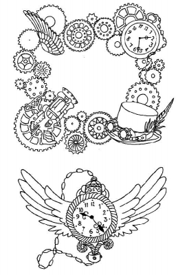 JT Steampunk Border and Watch Clear Stamp