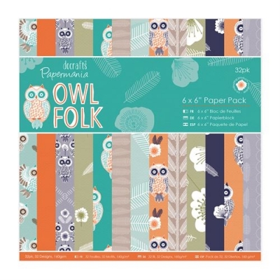 15 x 15 cm Paper Pack (32pk) - Owl Folk ― VIP Office HobbyART