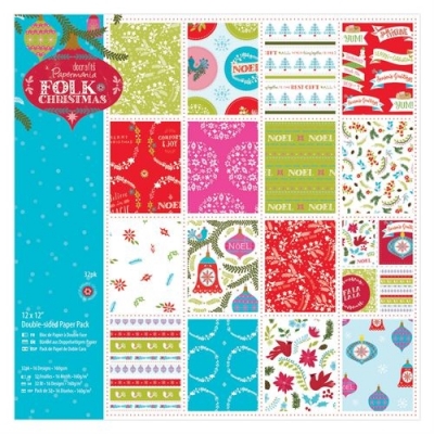 30 x30 Doubled Sided Paper Pack Linen (32pk) - Folk Christmas ― VIP Office HobbyART