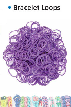 Bracelet loops x300 + S-clips x12 purple ― VIP Office HobbyART