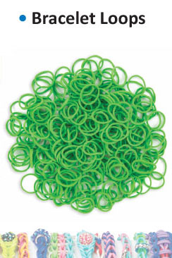 Bracelet loops x300 + S-clips x12 green ― VIP Office HobbyART
