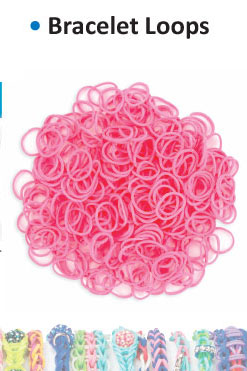 Bracelet loops x300 + S-clips x12 pink ― VIP Office HobbyART