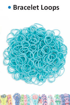Bracelet loops x300 + S-clips x12 turquoise ― VIP Office HobbyART