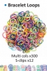 Bracelet loops x300 + S-clips x12 assorted