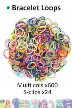 Bracelet loops x600 + S-clips x24 assorted ― VIP Office HobbyART