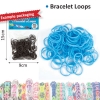 Bracelet loops x300 + S-clips x12 light blue