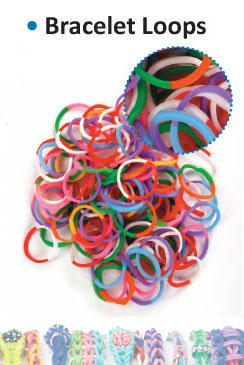 Stretch band bracelet loops s-clips twin color x312 assorted ― VIP Office HobbyART