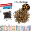 Bracelet loops x300 + S-clips x12 gold metallic