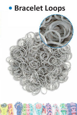 Bracelet loops x300 + S-clips x12 silver metallic ― VIP Office HobbyART