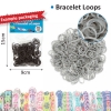 Bracelet loops x300 + S-clips x12 silver metallic
