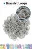 Bracelet loops x300 + S-clips x12 silver metallic