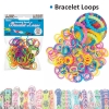 Bracelet loops bead style x150 + S-clips x6 assorted opaque