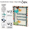 Sizzix framelits die set 5pk with stamps simply lovely