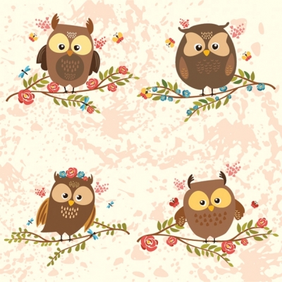 Салфетка для декупажа SLOG-042701 33 x 33 cm Brown Owls on Twigs ― VIP Office HobbyART