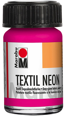 Tekstiilivärv Marabu-Textil Neon 334 15ml neon-pink ― VIP Office HobbyART