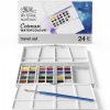 Akvarelli komplekt Winsor & Newton, TRAVEL set 24 värvi plastkarp