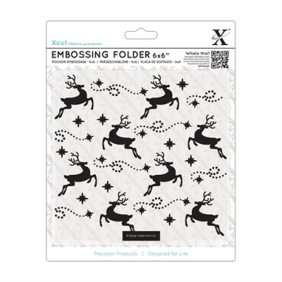 15 x 15 cm Embossing Folder - Reindeers Pattern ― VIP Office HobbyART