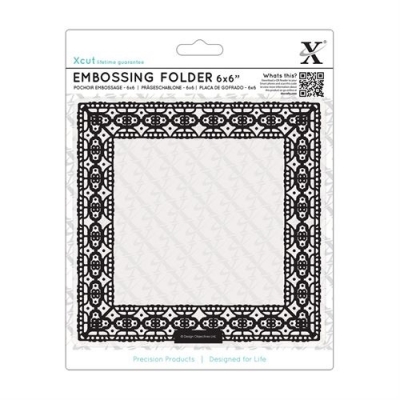 15 x 15 cm  Embossing Folder - Lace Frame Square ― VIP Office HobbyART