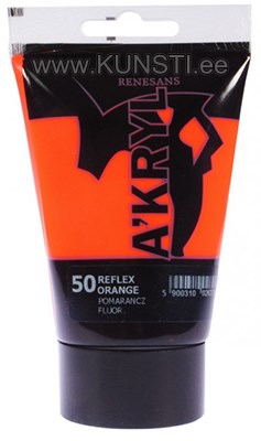 Renesans SATINE ACRYLIC 100 ml 50  ORANGE FLUO ― VIP Office HobbyART