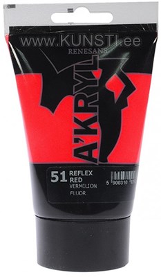 Akrüülvärv Renesans SATINE ACRYLIC 100 ml 51 VERMILION FLUO ― VIP Office HobbyART