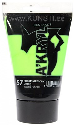 Renesans SATINE ACRYLIC 100 ml 57 PHOSPHORESCENT GREEN ― VIP Office HobbyART