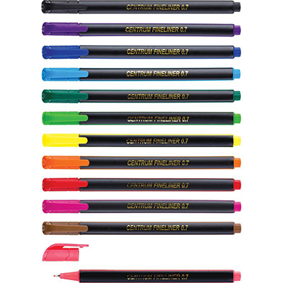 Set of 12colours pens FINELINER 0.7mm Centrum ― VIP Office HobbyART